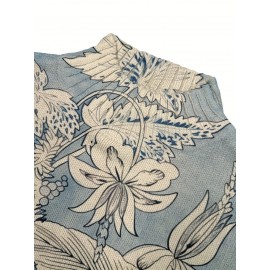 Women's 3D All Over Printed Knitwear Set High Neck Long Sleeve Sweater and Skirt Mid Weight Autumn Winter Outfit Vintage Botanical Pattern Casual Elegant Warm and Comfortable