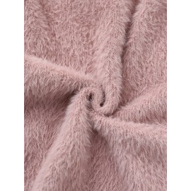 [Soft Thermal Sweater] Soft & Comfortable Women's Thermal Round-Neck Loose Fit Long Sleeve Sweater | All-Season Casual Top, Solid Color, Easy Care Hand Wash/Dry Clean, Medium Stretch, Clean Design