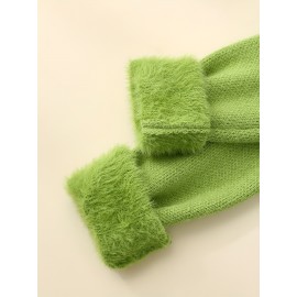 [Soft Thermal Sweater] Soft & Comfortable Women's Thermal Round-Neck Loose Fit Long Sleeve Sweater | All-Season Casual Top, Solid Color, Easy Care Hand Wash/Dry Clean, Medium Stretch, Clean Design