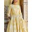 Women's Elegant Maxi Dress - Mustard-Yellow Floral print A-Line long dress, Non-Stretchy fabric for Formal & Casual Events, Office, Parties - All-Season Women's Clothing
