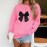[Cute Butterfly] Plus Size Women's Black Butterfly Sweatshirt | Casual Long Sleeve Crew Neck Fall Winter Pullover, Machine Washable Polyester Top