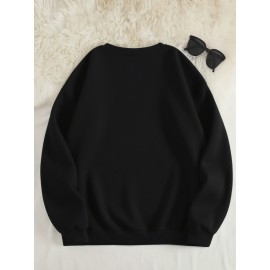 Women'S Cozy Crew Neck Sweatshirt with Vibrant Fox & Floral Print - Casual Long Sleeve Pullover for Fall & Winter, Soft Polyester Blend, Machine Washable, Allseason Apparel | Vibrant Print Top | Polyester Blend, Fox Sweatshirt