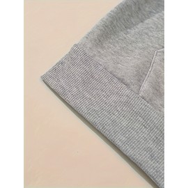 Women's CALVIN Letter Print Hooded Sweatshirt - Oversized Kangaroo Pocket & Drawstring Hood, Cozy Fall Winter Sweater with White CALVIN Logo, Casual Pullover (Machine Washable) for Casual Attire